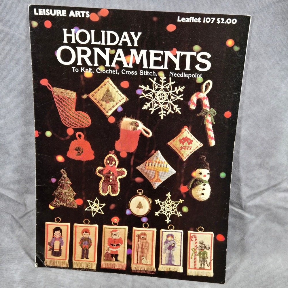 Leisure Arts Holiday Ornaments Patterns Knit‎ Crochet Cross Stitch